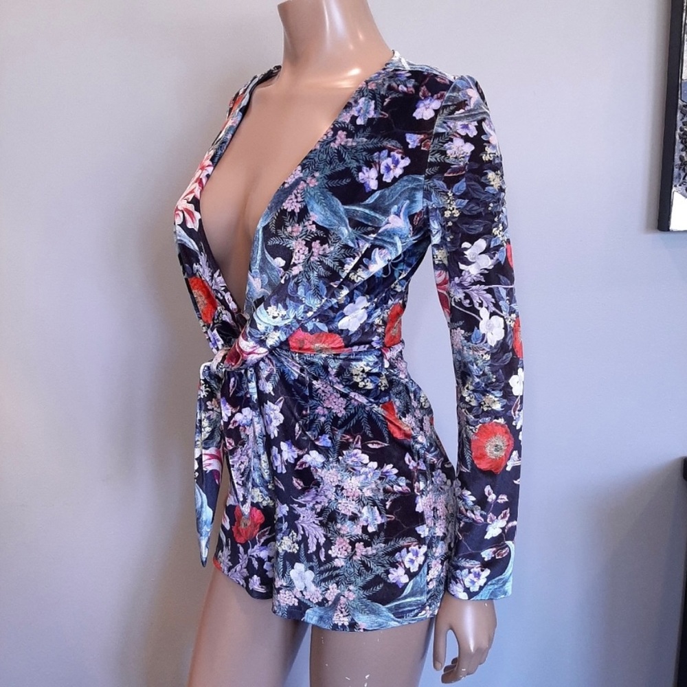 MINKPINK Velvet Floral romper